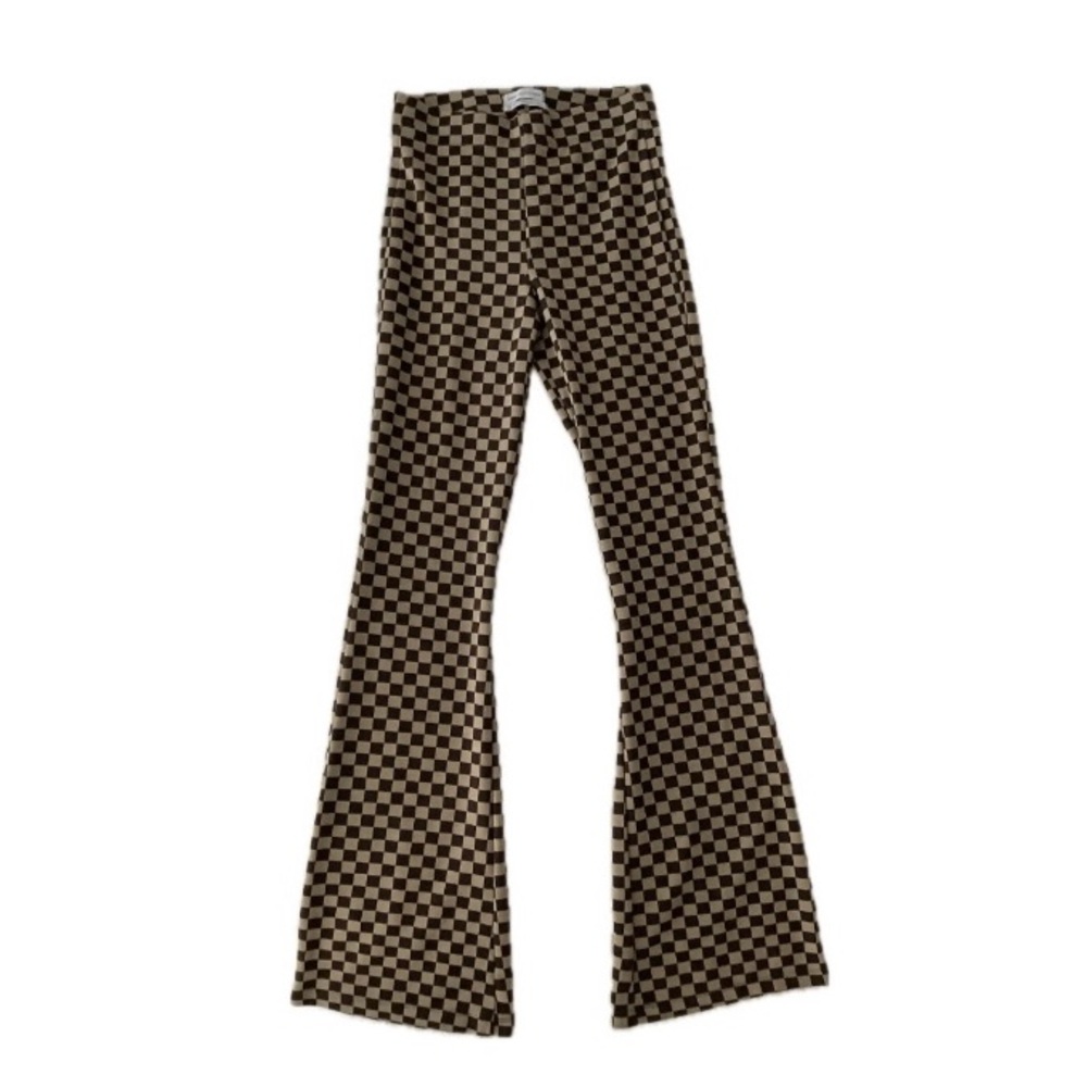 Urban Outfitters Brown Checkered Flare Pants Size Small